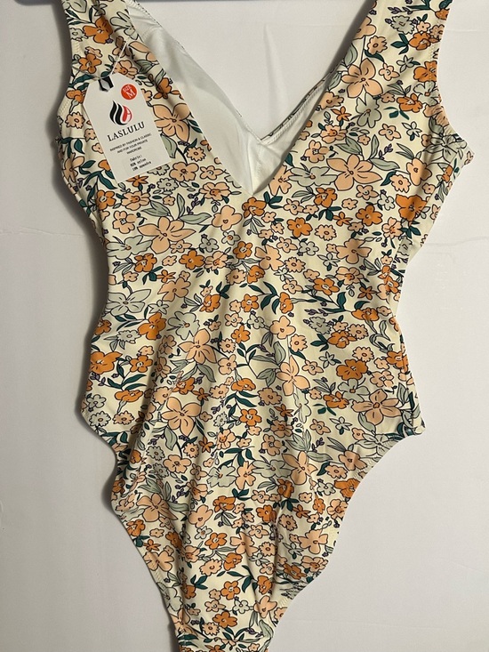 lululemon athletica Tops - lululemon athletica Floral V-Neck Bodysuit in Cream and Orange